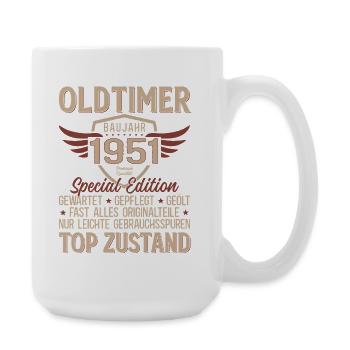 T-shirt pour les 75 ans – Vintage 1951 Vintage Rétro - Grande tasse 440 ml - blanc - Droite