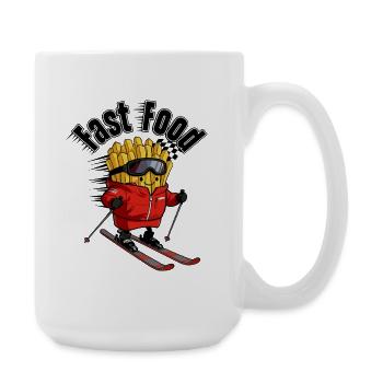 Fast Food Ski Pommes - Große Tasse 440 ml - Weiß - Rechts