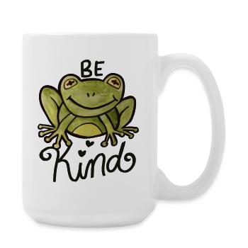 Be Kind Frosch-Aquarelldesign - Große Tasse 440 ml - Weiß - Rechts