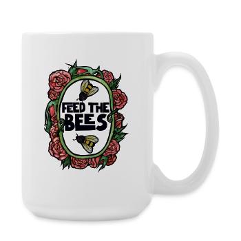 Feed the Bees Floral Frame - Large Mug 440 ml - white - Right