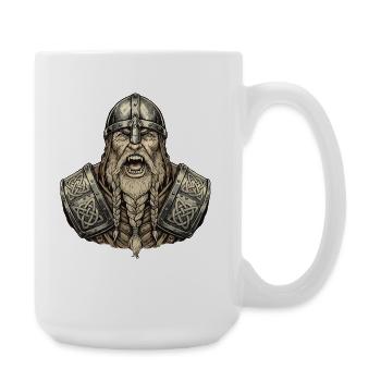 Wikinger Viking Legende Seemann Odin Rabe Kämpfer - Große Tasse 440 ml - Weiß - Rechts