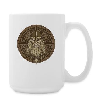 Wikinger Viking Legende Seemann Odin Rabe Kämpfer - Große Tasse 440 ml - Weiß - Rechts