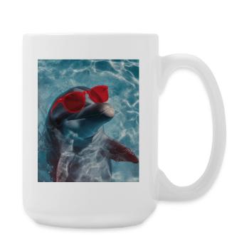 Dolphin Sunglasses - Large Mug 440 ml - white - Right
