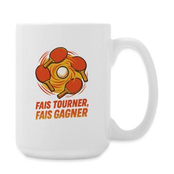 Fais tourner Fais gagner - Ping Pong - Grande tasse 440 ml - blanc - Droite