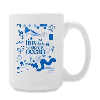 Tiny ripple in a stormy ocean (busy pattern) - Große Tasse 440 ml - Weiß - Rechts