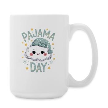 Jour de pyjama Silhouette nuageuse mignonne avec un bonnet endormi pour - Grande tasse 440 ml - blanc - Droite