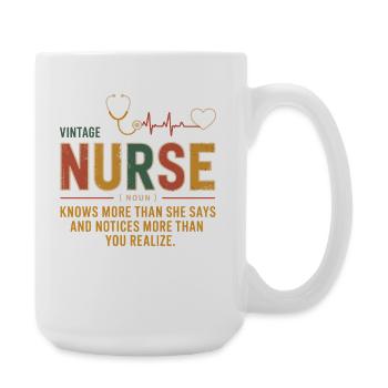 Vintage Nurse Saying Shirt - Large Mug 440 ml - white - Right