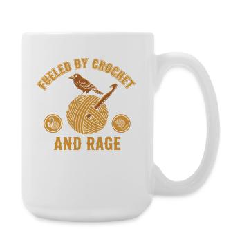 Fueled By Crochet And Rage Funny Crochet Lover - Large Mug 440 ml - white - Right