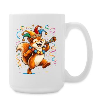 Écureuil de carnaval – Motif coloré de carnaval - Grande tasse 440 ml - blanc - Droite