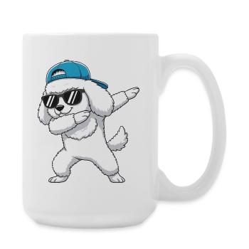 Dessin animé de lunettes de soleil caniche à appliquer à la perfection - Grande tasse 440 ml - blanc - Droite