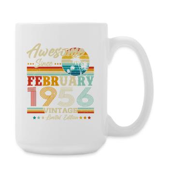 Vintage février 1956 Vintage Rétro Anniversaire - Grande tasse 440 ml - blanc - Droite