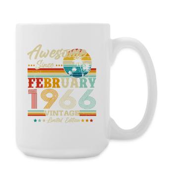 Vintage février 1966 Vintage Rétro Anniversaire - Grande tasse 440 ml - blanc - Droite