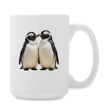Cuddly penguin duo in view - Large Mug 440 ml - white - Right
