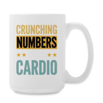 Crunching Numbers - Cardio Finanzhumor - Große Tasse 440 ml - Weiß - Rechts