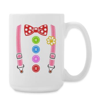 Costume de clown coloré avec bretelles - Grande tasse 440 ml - blanc - Droite