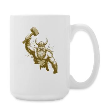 Wikinger Viking Legende Seemann Odin Rabe Kämpfer - Große Tasse 440 ml - Weiß - Rechts