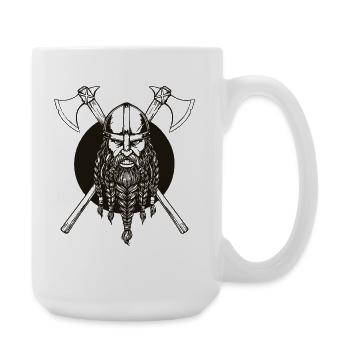 Wikinger Viking Legende Seemann Odin Rabe Kämpfer - Große Tasse 440 ml - Weiß - Rechts