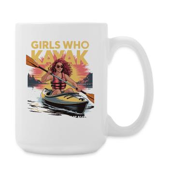 Girls Who Kayak Heaven Gift Design - Large Mug 440 ml - white - Right