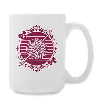 Funny Crochet Nautihoe Crochet Hook Yarn Lovers - Large Mug 440 ml - white - Right
