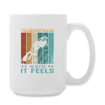 DIVE Diver Outfit - Scuba Diving Retro Look - Large Mug 440 ml - white - Right