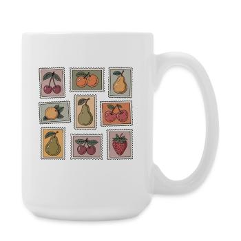 Motif pastel de tampons fruités - Grande tasse 440 ml - blanc - Droite