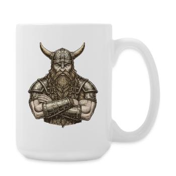Wikinger Viking Legende Seemann Odin Rabe Kämpfer - Große Tasse 440 ml - Weiß - Rechts