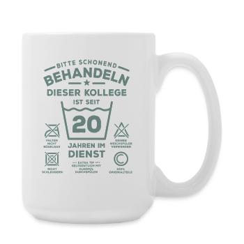 20 ans de service - Traitez-le avec douceur - collègue - Grande tasse 440 ml - blanc - Droite