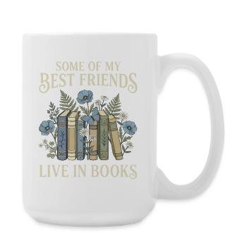 Buchliebhaber Vintage-Botanische Freunde - Große Tasse 440 ml - Weiß - Rechts