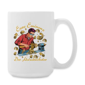 Der Holzdrechsler: Holzdrehkunst Vintage - Große Tasse 440 ml - Weiß - Rechts
