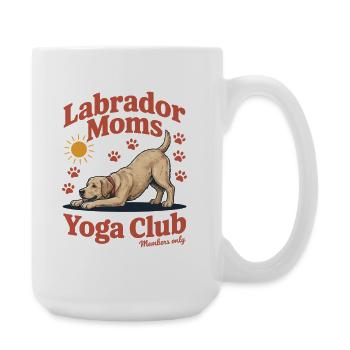 Labrador Moms Yoga Club – Retro Dog Design - Large Mug 440 ml - white - Right