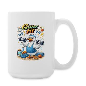 Goose Fit Power Hero Cartoon - Large Mug 440 ml - white - Right