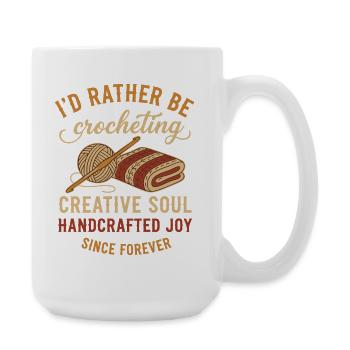 Id Rather Be Crocheting Creative Soul Crochet - Large Mug 440 ml - white - Right