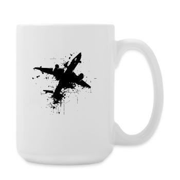 Flugzeug Zeichnung - Große Tasse 440 ml - Weiß - Rechts