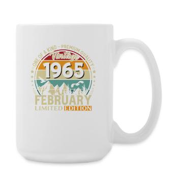 61st Birthday February 1965 Vintage Vintage - Large Mug 440 ml - white - Right