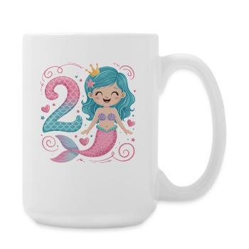 Meerjungfrau 2. Geburtstag 2 Jahre - Große Tasse 440 ml - Weiß - Rechts