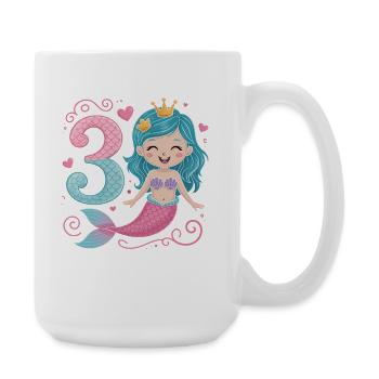 Meerjungfrau 3. Geburtstag 3 Jahre - Große Tasse 440 ml - Weiß - Rechts