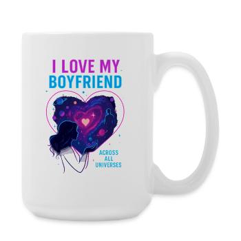 Valentine's Day Boyfriend Love - Large Mug 440 ml - white - Right