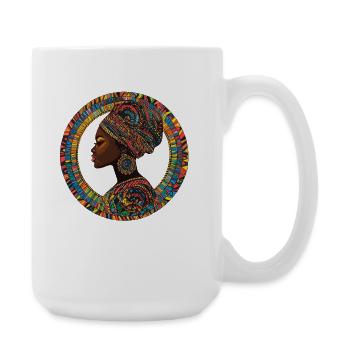 Silhouette africaine en cercle - Grande tasse 440 ml - blanc - Droite