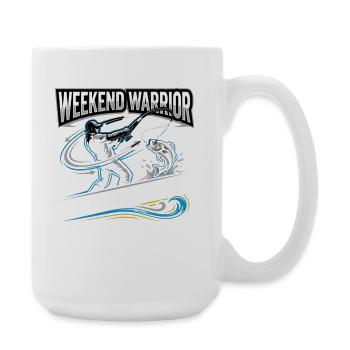 Weekend Warrior Hook Cast Repeat Angler - Große Tasse 440 ml - Weiß - Rechts