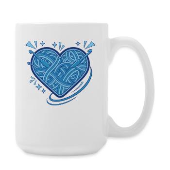 Funny Crochet Heart Yarn Lovers Crochet Hook - Large Mug 440 ml - white - Right
