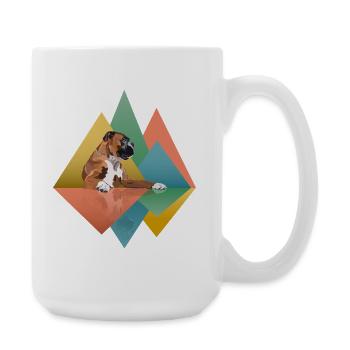 Boxer Dog Geometric - Große Tasse 440 ml - Weiß - Rechts