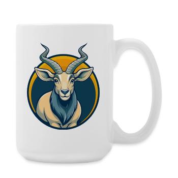 Logo clipart du personnage de dessin animé mascotte Addax Kawaii - Grande tasse 440 ml - blanc - Droite