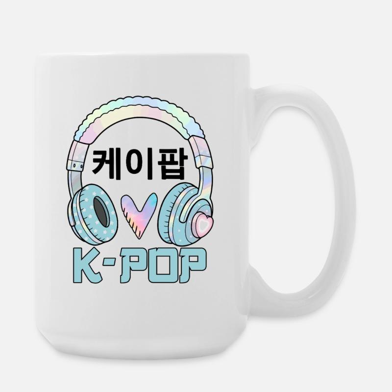 K Pop 케이팝 - Grande tasse 440 ml - blanc