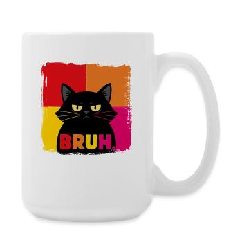 Portrait néon de chat BRUH - Grande tasse 440 ml - blanc - Droite