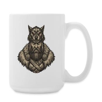 Wikinger Viking Legende Seemann Odin Rabe Kämpfer - Große Tasse 440 ml - Weiß - Rechts