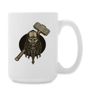 Wikinger Viking Legende Seemann Odin Rabe Kämpfer - Große Tasse 440 ml - Weiß - Rechts