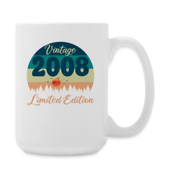 18 Year Old 18th Birthday 2008 Retro Vintage Gift - Large Mug 440 ml - white - Right