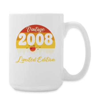 18 Year Old 18th Birthday 2008 Retro Vintage Gift - Large Mug 440 ml - white - Right