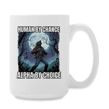 Motif loup-garou Alpha par choix - Grande tasse 440 ml - blanc - Droite