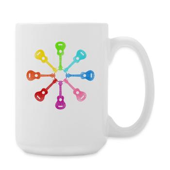 Hawaiian Ukulele Uke Rainbow - Große Tasse 440 ml - Weiß - Rechts